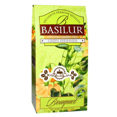 Чай BASILUR Green Freshness Зелена Свіжість - Букет 100 г к / п (4792252100268)
