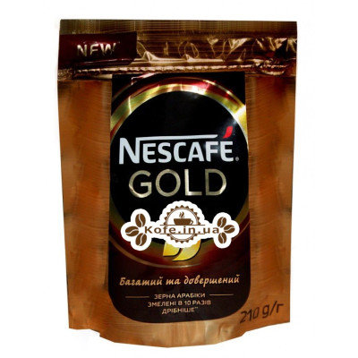 Кава Nescafe Gold цільнозернова розчинна 210 ​​г економ. пак. (7613035443600)