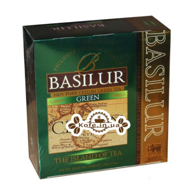 Чай BASILUR Green Зелений - Чайний Острів 100 х 1,5 г (4792252925915)