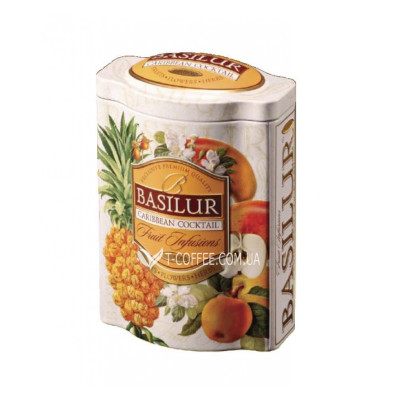 Чай BASILUR Caribbean Cocktail Карибський Коктейль - Фруктові Коктейлі 100 г ж / б (4792252918023)