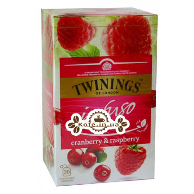 Чай TWININGS Infuso Cranberry Raspberry Клюква Малина 20 х 2 г (070177177614)