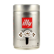 Кофе illy Moka для турки, гейзерной кофеварки темной обжарки молотый 250 г ж/б