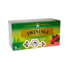 Чай TWININGS Green Tea Cranberry Зеленый Клюква 25 х 1,8 г (070177173333)