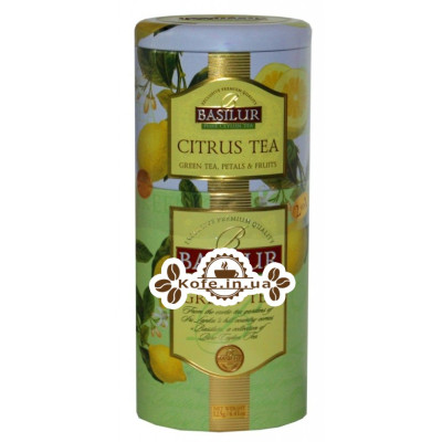 Чай BASILUR Citrus Tea Green Tea Цитрусовий Зелений - Квіти і Фрукти Цейлону 125 г ж / б (4792252201170)