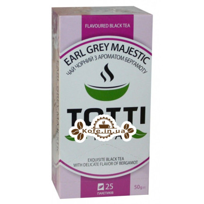 Чай Totti Earl Grey Majestic Эрл Грей 25 x 2 г (8719189233186)