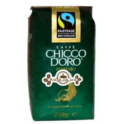 Кофе Chicco d'Oro Espresso Max Havelaar зерновой 250 г (7610899001021)