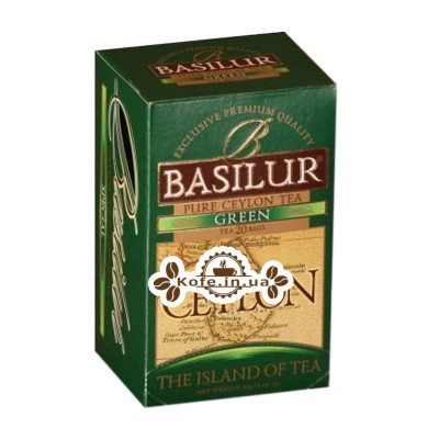 Чай BASILUR Green Зеленый - Чайный Остров 20 х 1,5 г