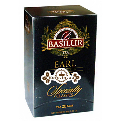 Чай BASILUR Earl Grey Ерл Грей - Обрана Класика 20 х 2 г (4792252001114)
