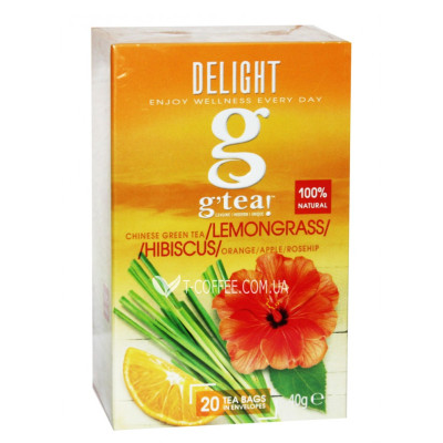 Чай GRACE! Green Tea Lemongrass Hibiscus Зелений чай Лемонграс Гібіскус - Wellness 20 х 2 г (5060207695893)