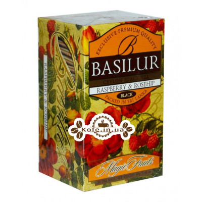 Чай BASILUR Raspberry Rosehip Малина Шипшина - Чарівні Фрукти 20 х 2 г (4792252001084)