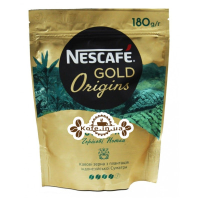Кава NESCAFE Gold Origins Indonesia Sumatra розчинна 180 г економ. пак. (7613038806235)