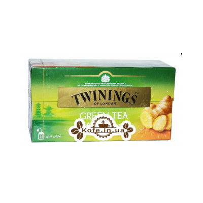 Чай TWININGS Green Tea Ginger Зелений чай Імбир 25 х 1.6 г (070177173821)