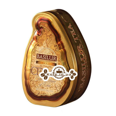 Чай BASILUR Gold Золотий - Чайний Острів 100 г ж / б (4792252100862)