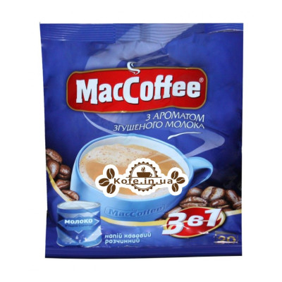 Кава MacCoffee 3в1 Condensed Milk Згущене Молоко розчинна 20 х 18 г економ.пак. (8887290145312)