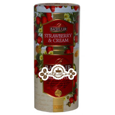 Чай BASILUR Strawberry and Cream Ruhunu Клубника со Сливками Рухуну - Цветы и Фрукты Цейлона 125 г ж/б (4792252201187)