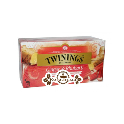 Чай TWININGS Ginger Rhubarb Імбир Ревінь 25 х 2 г (070177171438)