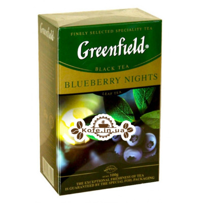 Чай Greenfield Blueberry Nights Черника 100 г к/п (4823096802428)