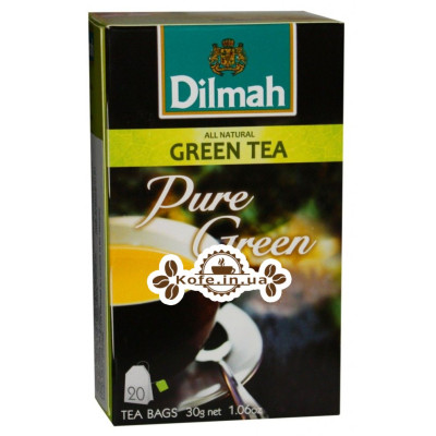 Чай Dilmah Pure Green Tea Зелений чай 20 x 1,5 г (9312631142433)