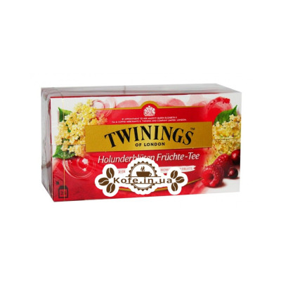 Чай TWININGS Cranberry Raspberry Elderflower Журавлина Малина Квіти Бузини 25 х 2 г (070177212469)